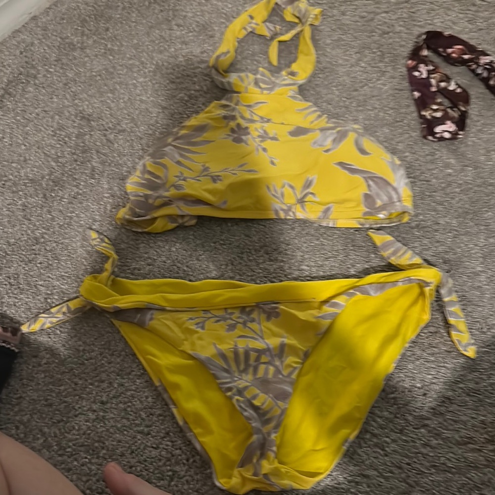 Yellow Floral Bikini Set